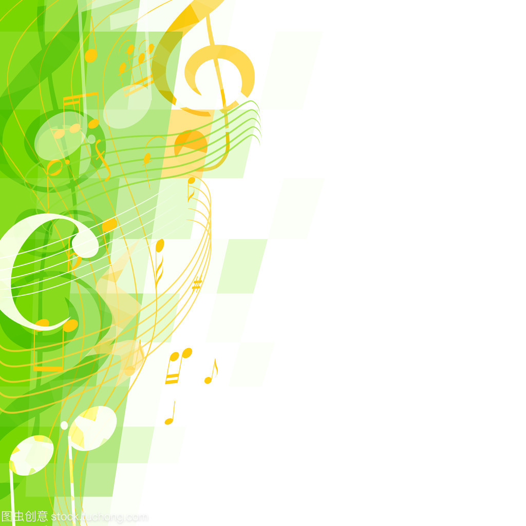 键和笔记,音乐寺抽象绿色音乐背景